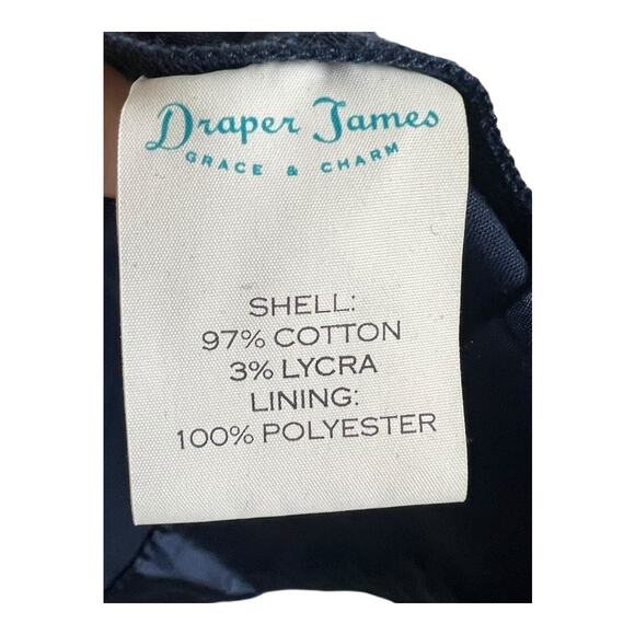 Draper James Fit & Flare Navy Blue Sleeveless Dress 4 Preppy Twee Career - Picture 4 of 6